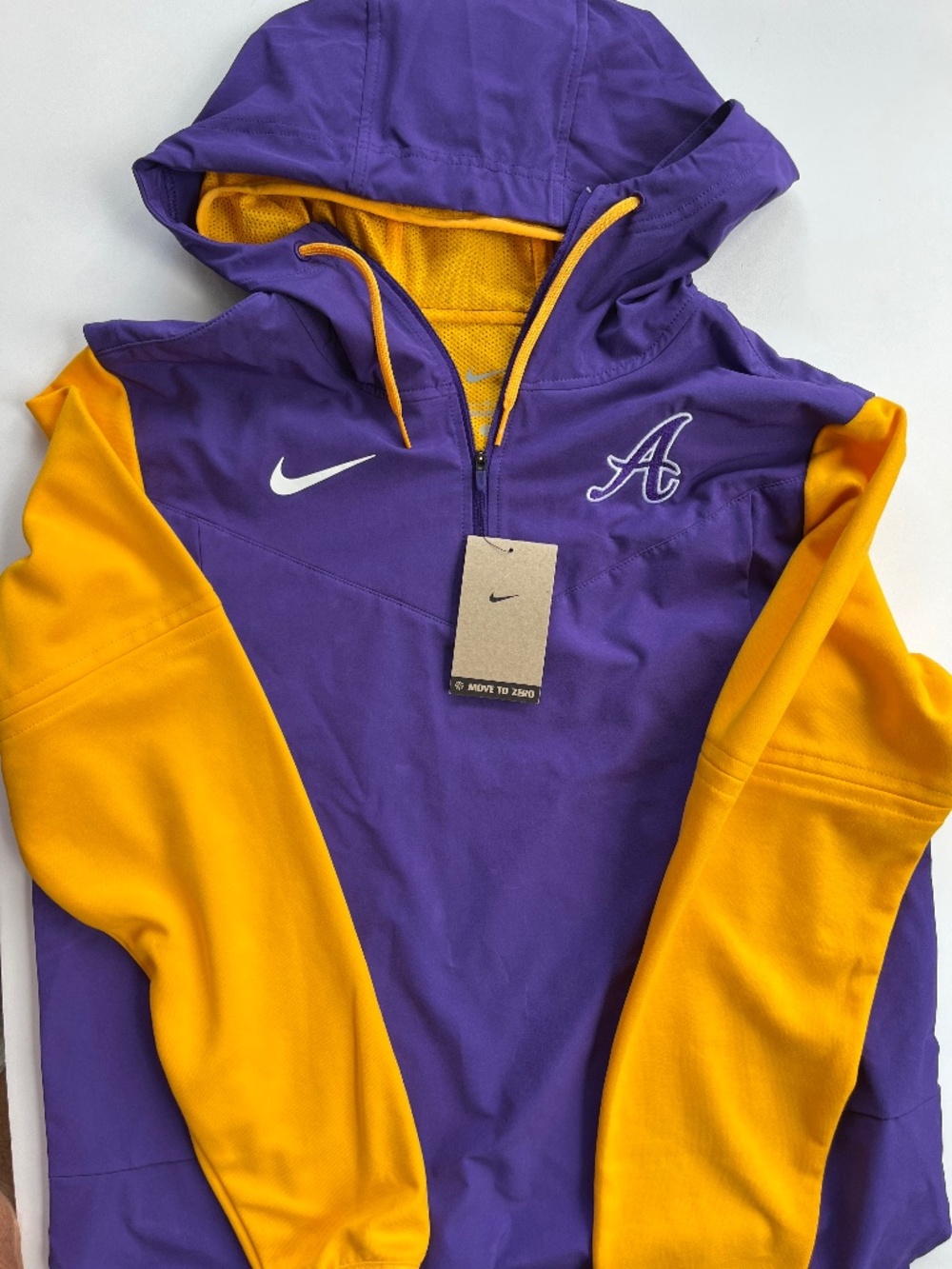 Nike LSU Tigers Hoodie Mens Purple half zip Sports Fan Medium